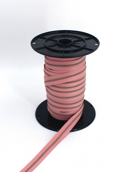 Endlosreißverschluss metallisiert schmal dusty rose/messing-antik (1m)